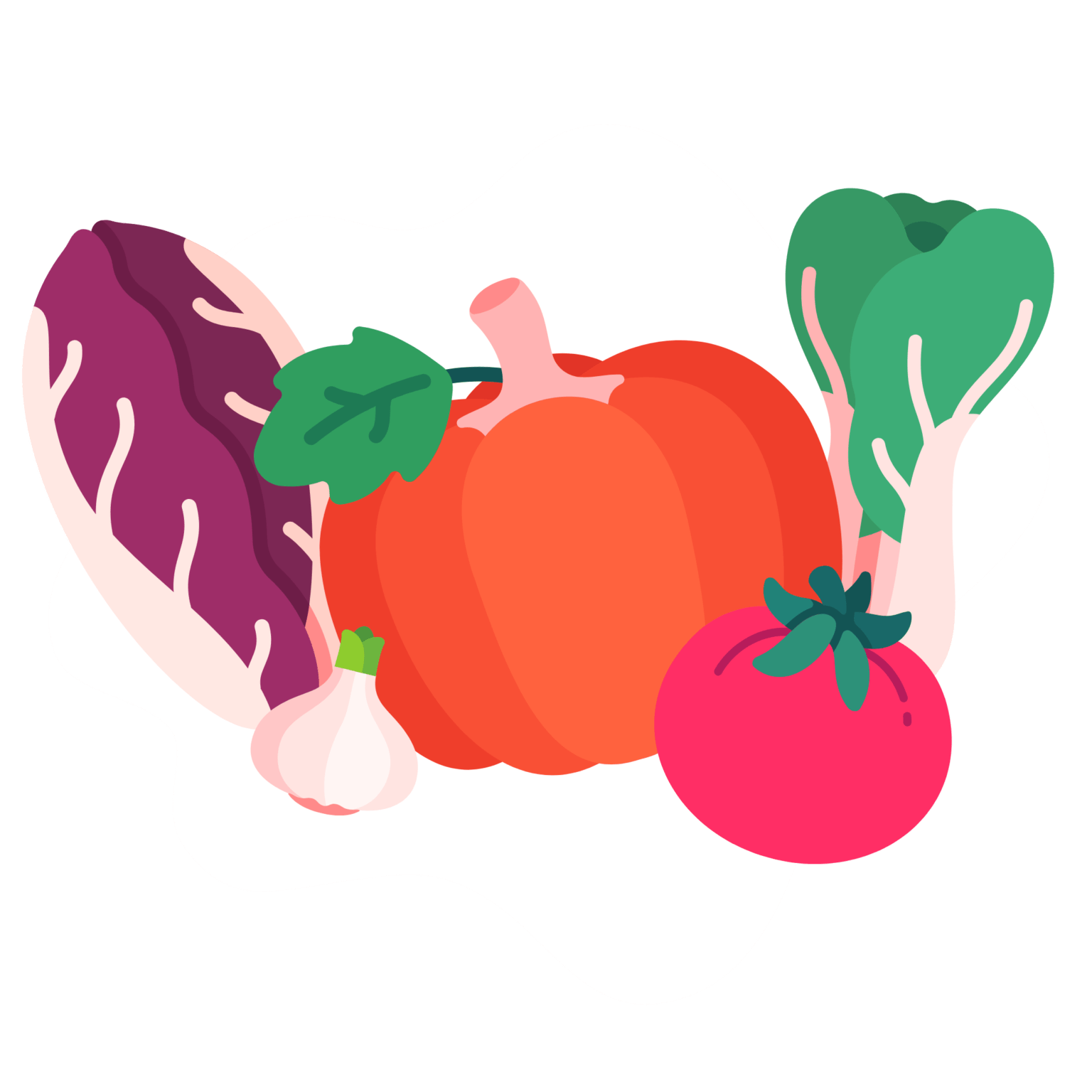 Cartoon of vegetables