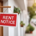 Rent Notice sign on door